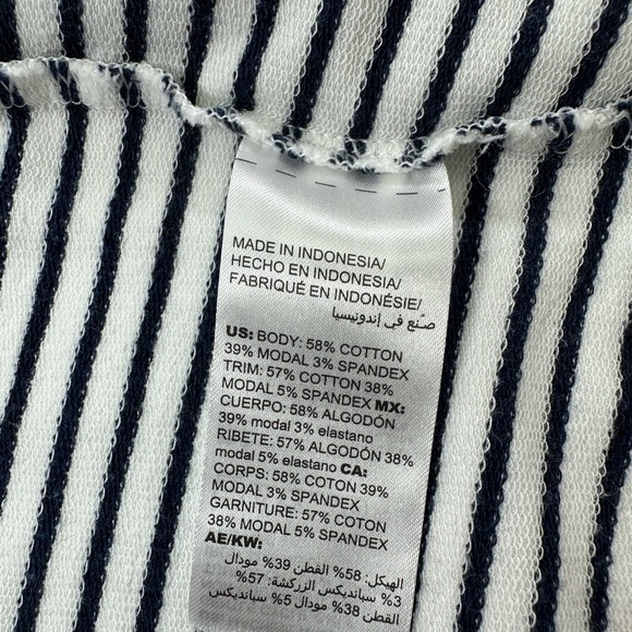 Chico’s Zenergy White Black Striped Open Front Cardigan Duster 12/14 - Picture 7 of 7